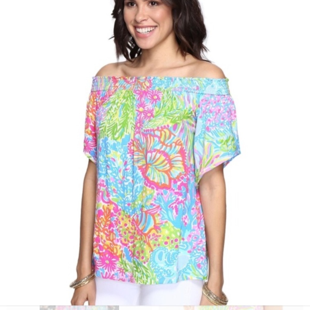 Lilly Pulitzer top More Lovers Coral Print
